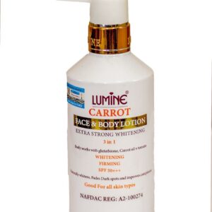 carrot face and body lotion for glowing skin in Nigeria Lumine 3 in 1