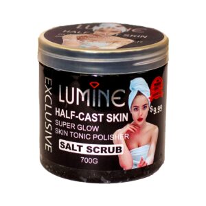 Lumine Half-Cast Skin Super Glow Salt Scrub 700g jar — skin tonic polisher for exfoliating and brightening