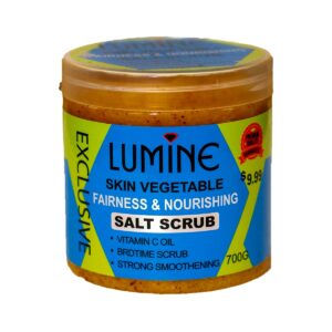 Lumine Skin Vegetable Fairness Nourishing Salt Scrub 700g jar with vitamin C oil for brightening and smoothing skin